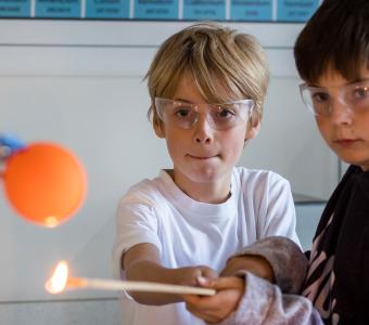 Bedales Prep students conducting a science experiment