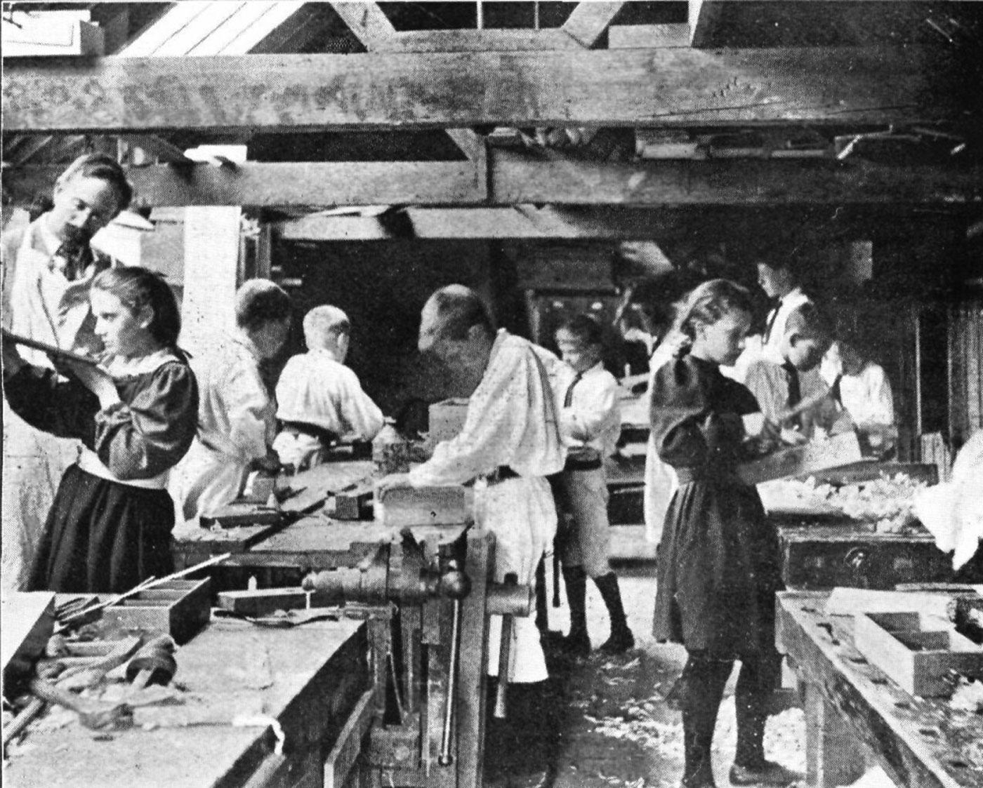 In the workshop 1899