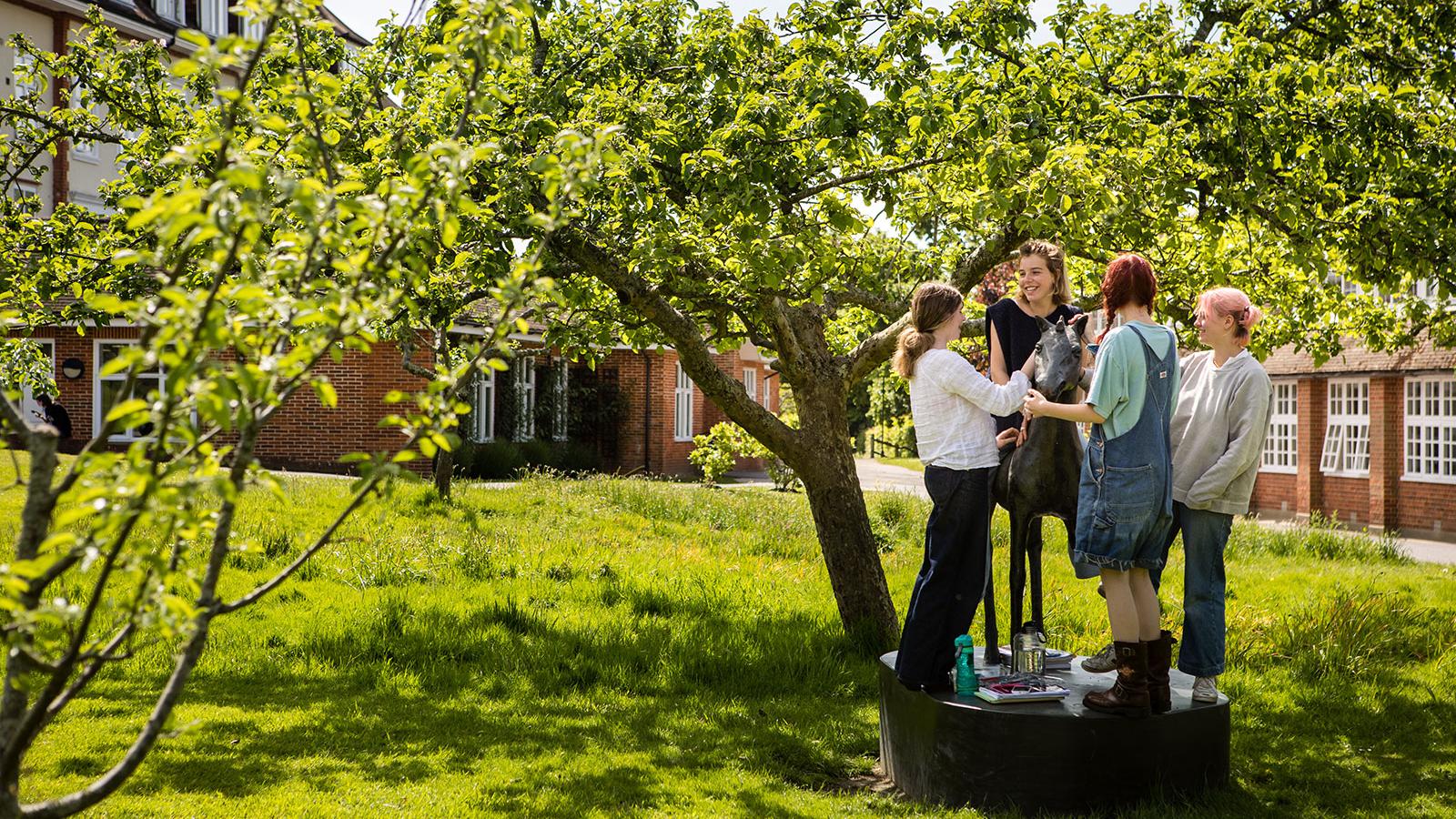 Students in the Orchard at Bedales Senior